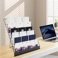 6 Tiers Black Tabletop Book Rack & Magazine Rack, Book Display Stand USA