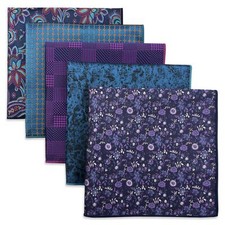 5 Pack Men's Pocket Squares Set 12.6" Formal Handkerchiefs for Suits Weddings...