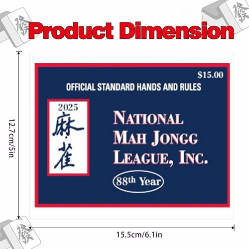 2025 Mah Jongg Card, 4Pcs Large Mahjong Cards, Official StandardHands and Rules* - Picture 2 of 6