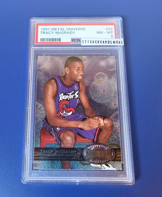 Tracy McGrady Fleer Metal Universe #42 NBA Rookie RC 1997 NM - MT PSA 8