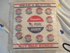 ORIGINAL (12)  WWII HOMEFRONT RWB FLAG REMEBER PEARL HARBOR COUNTER DISPLAY MINT