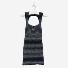 Free People All You Ever Wanted Mini Dress Size 2 Black Gray Bodycon