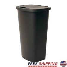 Plastic Lift Top Kitchen Trash Can 11 Gallon Wastebasket Easy Clean Flip Lid New