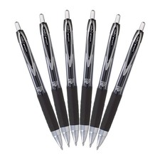 Uni-Ball Signo 207 Retractable Gel Ink Rollerball 1 Count Pack of 6 , Black
