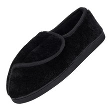 Git-up Women Soft wide Slippers Memory Foam Closed Toed Diabetic 8.5, Black