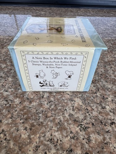 Classic Winnie The Pooh Disney Vintage Rubber Stamps Ink Pad Note Paper Note Box - Picture 4 of 8