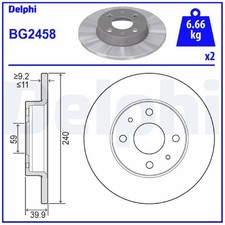 2x Bremsscheibe hinten für Fiat 500 312 C Barchetta 183 Brava 182 Bravo | 26246