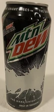 16 oz. MTN DEW SODA CAN ( THE DARK KNIGHT RISES ) EMPTY BOTTOM OPENED
