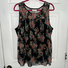 Bobbie Brooks Plus 1X Black Multicolor Floral...