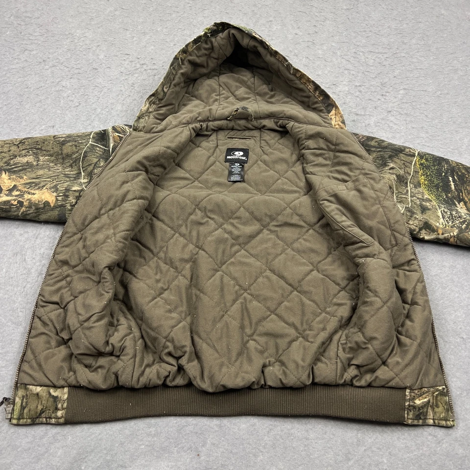 Chaqueta Mossy Oak Para Hombre Pequeña Marrón Camuflada Edredón Forrado Cremallera Completa Exterior Sudadera con Capucha 2276 Foto 4 de 4