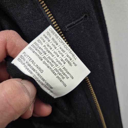 Barbour Wool Country Black Winter Duffle Heavy Warm Jacket Coat Size XL C 42 - Picture 7 of 10