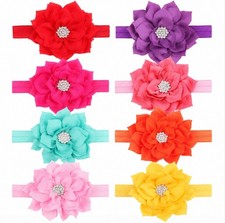 Juego de diadema de 8 piezas para bebé niña bebé niño pequeño moño banda para el cabello accesorios regalo para recién nacido