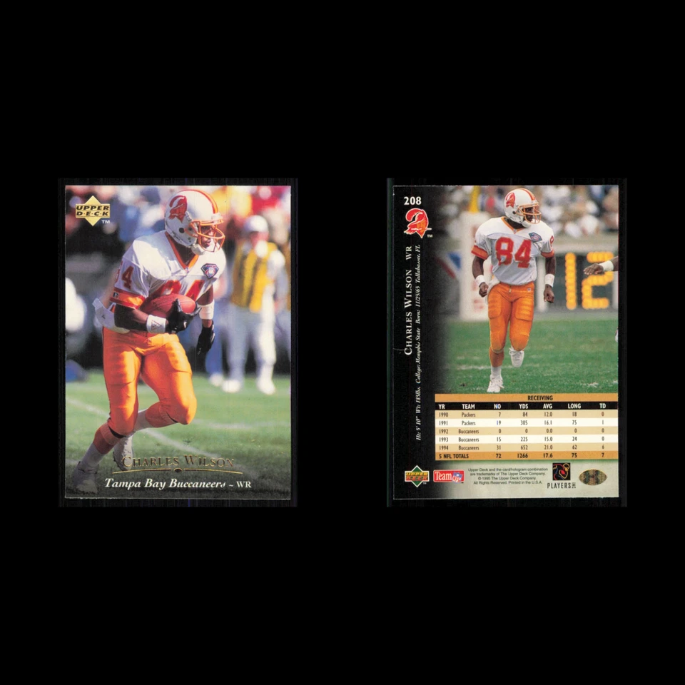 Charles Wilson #208 1995 Upper Deck Tampa Bay Buccaneers Football Card NFL NM - Image 3 of 3