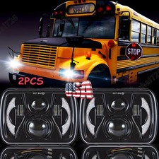 Pair 7x6 Led Headlights Hilo Sealed Beam For For International 3800 School Bus Pair 7x6 Led Headlights Hilo Sealed Beam For For International 3800 School Bus