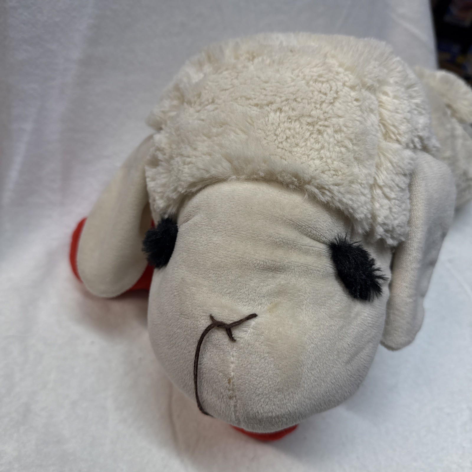 2012 Laying Lamb Chop Sock Puppet Sheep Soft Plush Stuffed Animal Toy LARGE 22"