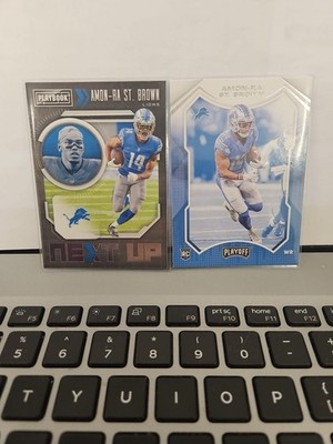 2021 Panini Playoff/Playbook Amon-Ra St. Brown  Rookie 2 Card Lot  Detroit Lions