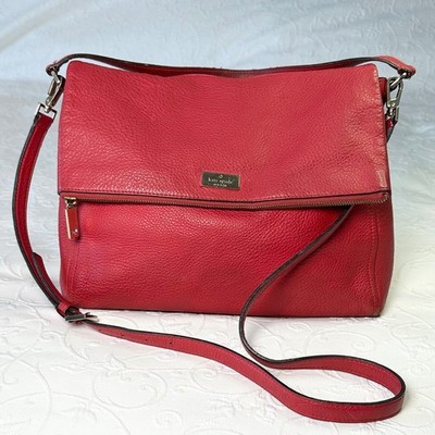 Kate Spade Cobble Hill Little Minka Red Pebbled Leather Crossbody Satchel Bag