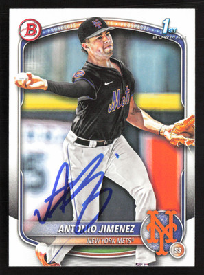 Antonio Jimenez Signed 2025 1st Bowman Draft Card #BD-56 New York Mets 1