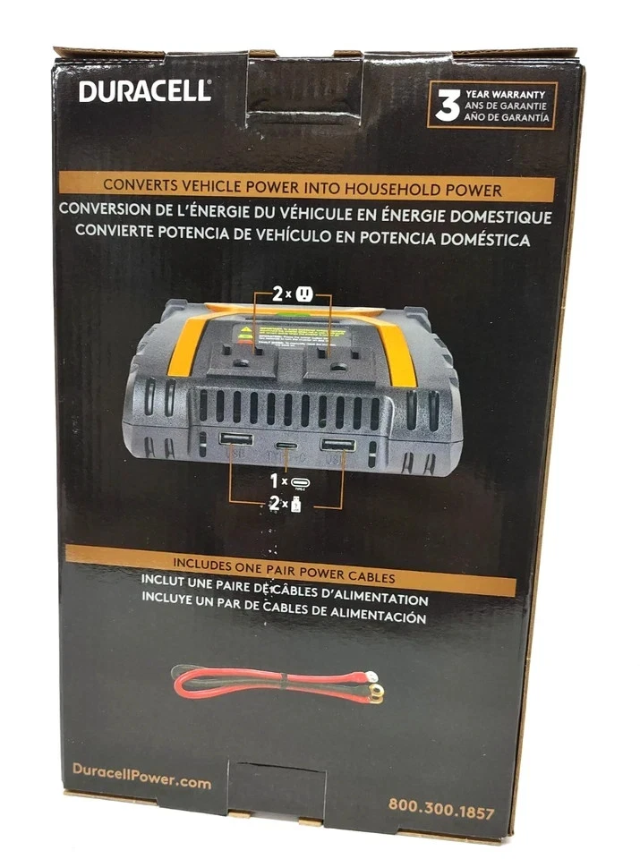 DURACELL High Power Inverter 1000 WATT - FREE Shipping - Brand NEW - Image 2 of 4