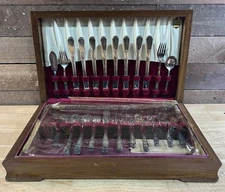 Vintage Holmes & Edwards Inlaid Silverware Set 50 Pieces