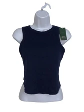 Wild Fable Junior Teens Navy Blue Round Neck Ribbed Cropped Tank Top Size XXL