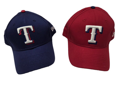 TEXAS RANGERS LOT OF 2 MLB SNAPBACK HATS NEW ERA 1-RED 1-BLUE CLEAN & NICE EUC