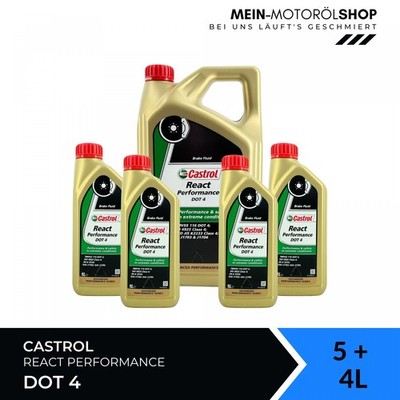 Castrol React Performance DOT 4 Bremsflüssigkeit 5+4 Liter = 9 Liter