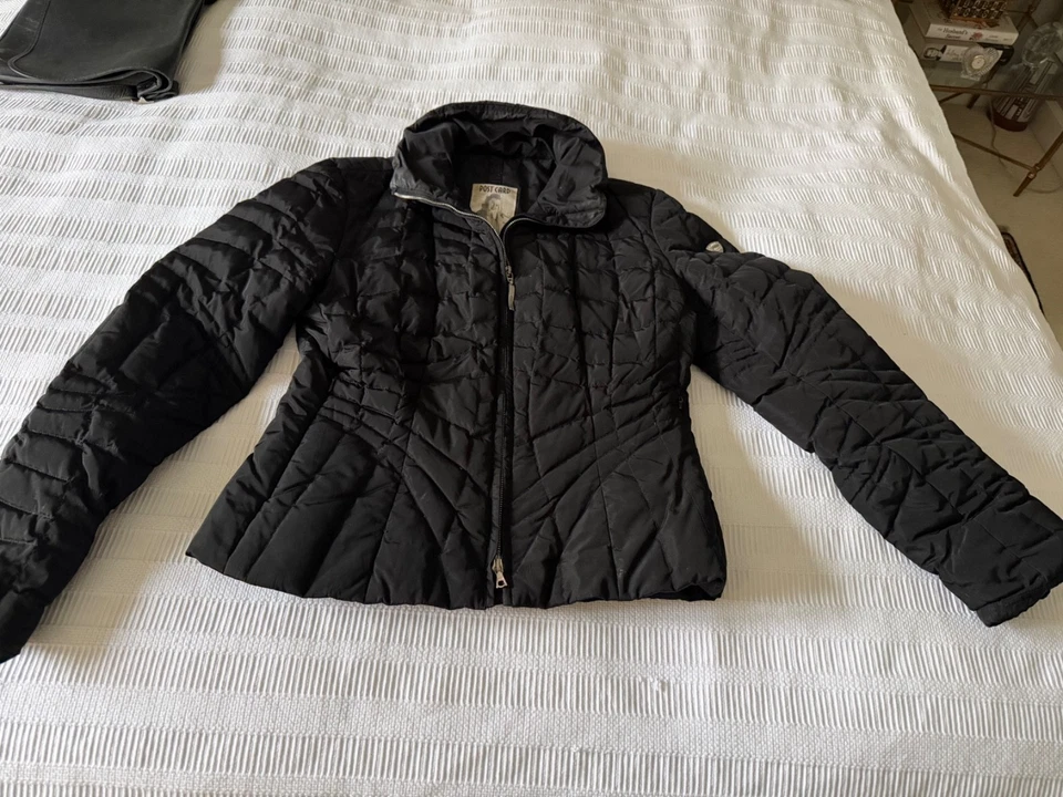 POSTCARD Jacket IT 44 US 8 Black Goose Duck DOWN Puffer Bomber Italy - Image 2 of 4