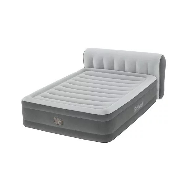 Bestway 6711VE Headboard 18 Queen Air Mattress with Built-in Pump Gray 8990₽