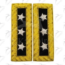 Civil War US Officer Shoulder Boards Lieutenant General Three Star Staff Black