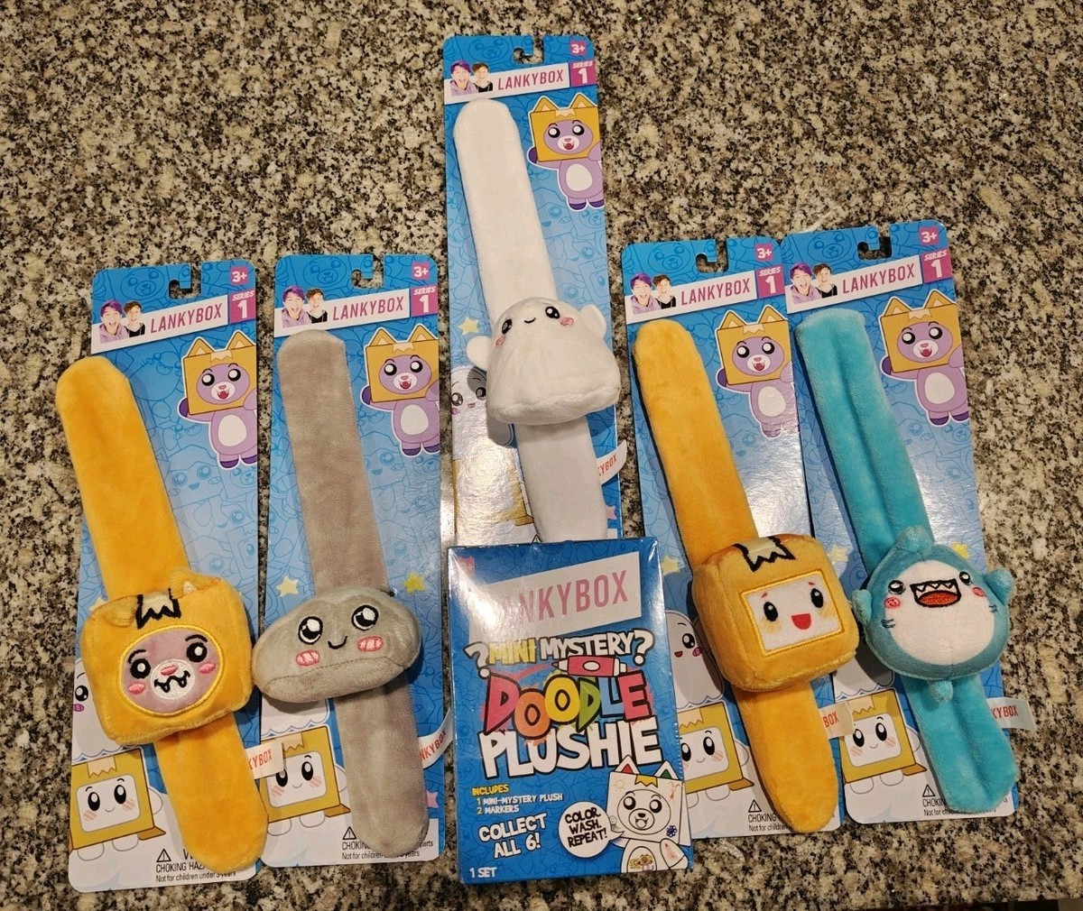 LankyBox Slap Bracelet Complete Set Boxy Foxy Rocky Shark Series 1
