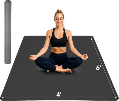Extra Large Yoga Mat 6'X4'(1/3'' & 1/4'' Thick), Non-Slip, Ultra Durable, Wide Wor