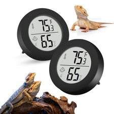 Reptile Tank Accessories, 2 Pack Bearded Dragon Tank Thermometer Humidity Gau...