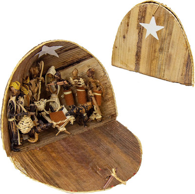 Dome Nativity Set Handmade in Kenya from Banana Fiber