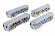 SHOWCASTS METRO SUBWAY W/GRAFFITI BOX OF 12 1/32 SCALE DIECAST CARS
