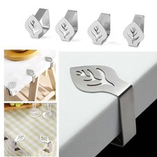 4/8/12x Table Cloth Clips Stainless Steel Leaf Shaped Cover Tablecloth Clamp Peg