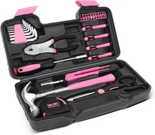 39 Piece Tool Set, Kit for Home, Small Basic Hand Tools with Plastic... 