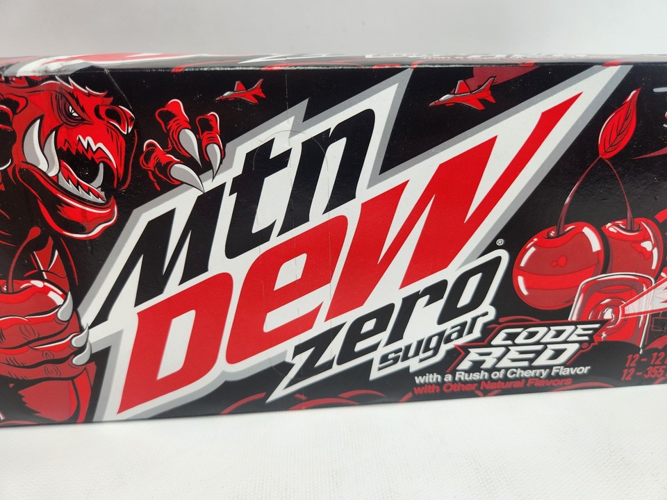 12 Pack Mountain Dew Code Red Zero Sugar - Cherry Flavor - Retired ...