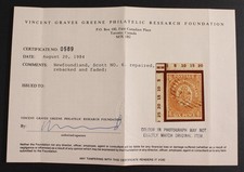 CKStamps: Canada Stamps Collection Newfoundland Scott#6 Used Cert