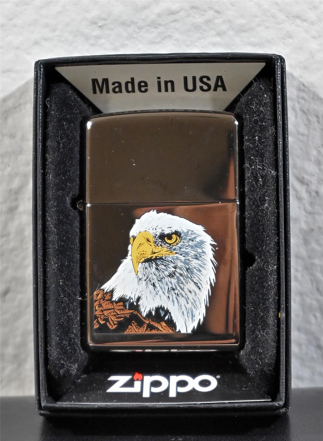 ZIPPO Lighter, American Bald Eagle Litho *Unburned* Smokey C