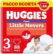 Little Movers Pannolini Mutandina Taglia 3 (6-11 Kg), Ultra Assorbente, Protezio