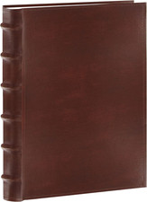 Sewn Bonded Leather Bookbound 300 Pkt 4X6 Bi-Directional Photo Album, Brown,  P