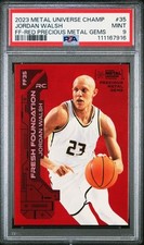 2023 Skybox Metal Universe Champions PMG Red 9/100 Jordan Walsh PSA 9 Rookie RC