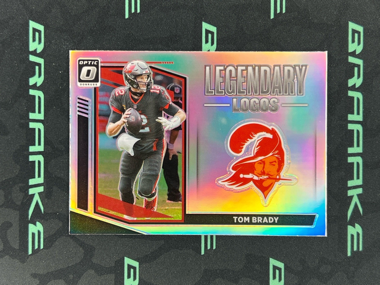 2021 Panini Donruss Optic Tom Brady #LL-19 Legendary Logos Prizm - Back Miscut