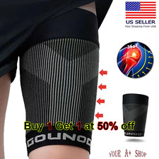 Thigh Wrap Support Hamstring Compression Leg Brace Sleeve Quadriceps Sports Pain