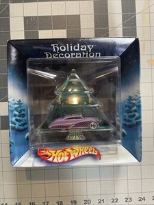 Hot Wheels Tree Ornament Holiday Decoration With Purple Car Include Vintage 2002