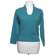 Langarmshirt, Größe: 36, Türkis, Wolle, Einfarbig, Damen #KsE