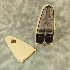 Vintage Wittner Taktell Piccolo Ivory Mechanical Metronome 40-208 BPM W. Germany