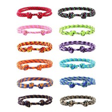 8/12Pcs Colorful Bohemia Neon Braided Friendship Charm Bracelets Set Handmade Ad
