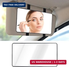 Car Visor Mirror, Sun Visor Mirror with Straps Black Cosmetic Makeup Visors